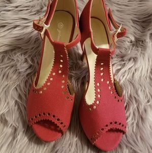 Womens Red Suede Heels